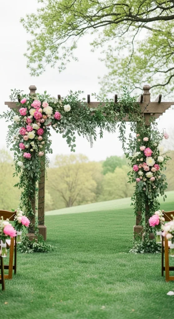 5. Wooden Arbor With Florals