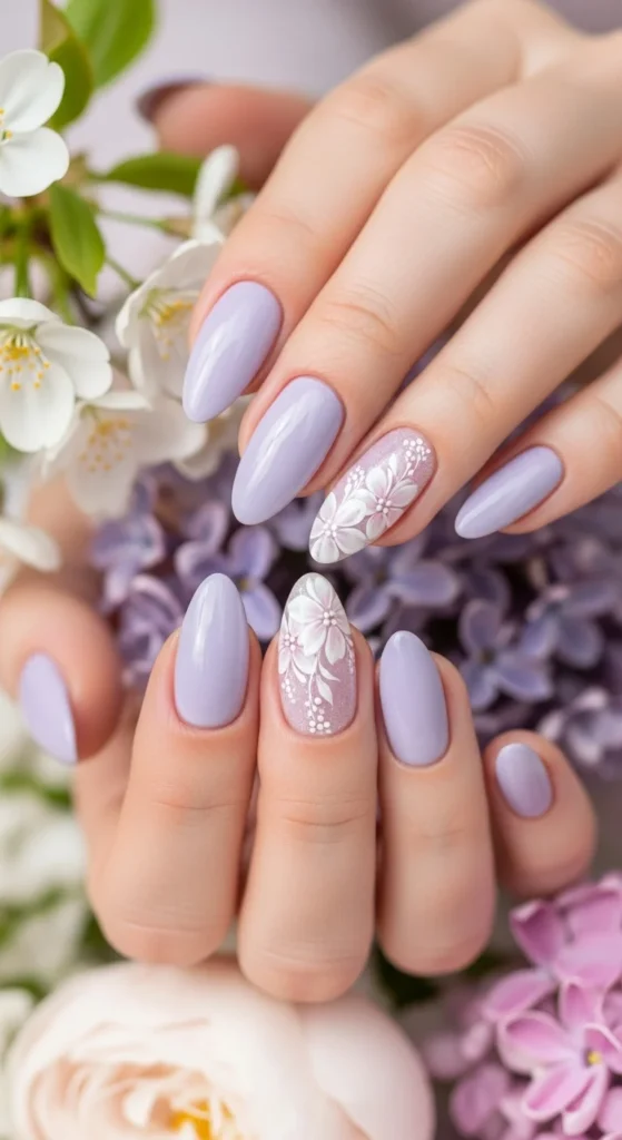 6. Light Lavender Nails