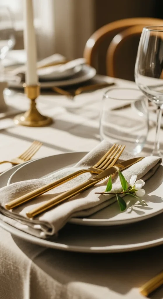 7. Minimal Gold Flatware
