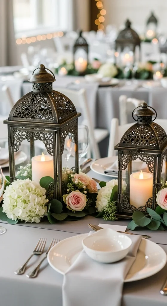 8. Lanterns with Floral Accents