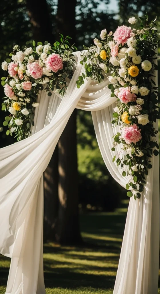9. Fabric and Floral Arch