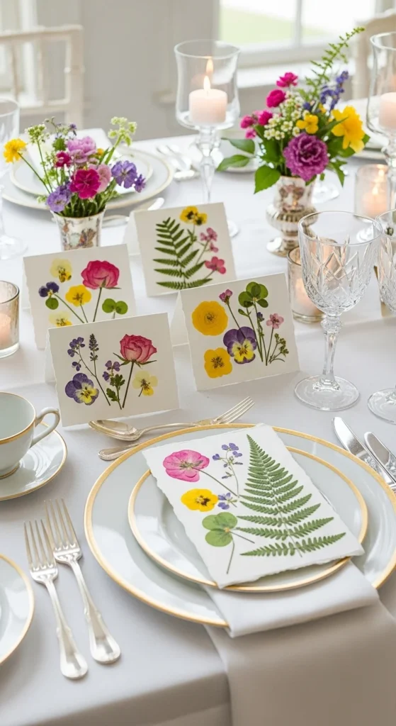 9. Pressed Flower Place Cards