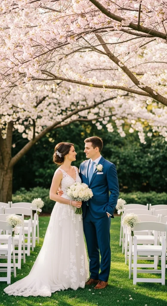 1. Frame the Ceremony with a Flowering Tree