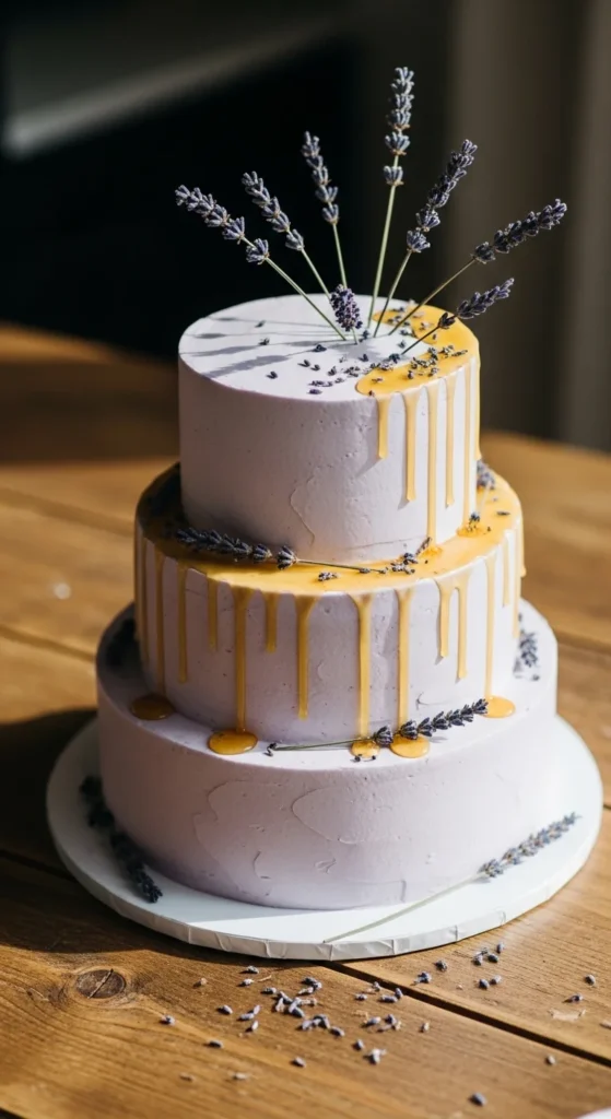 10. Lavender Honey Drip Cake