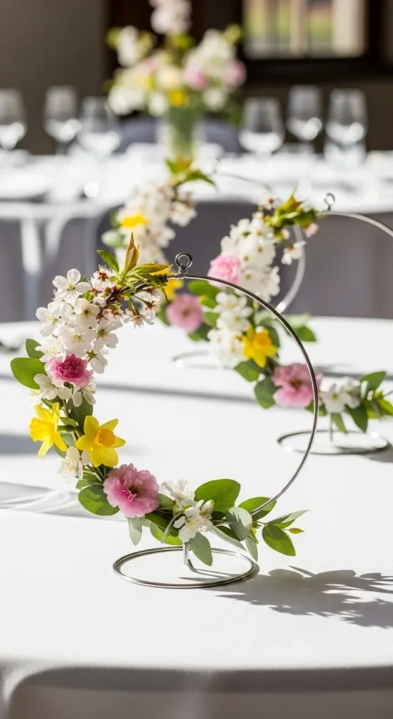 12. Floral Hoop Table Signs