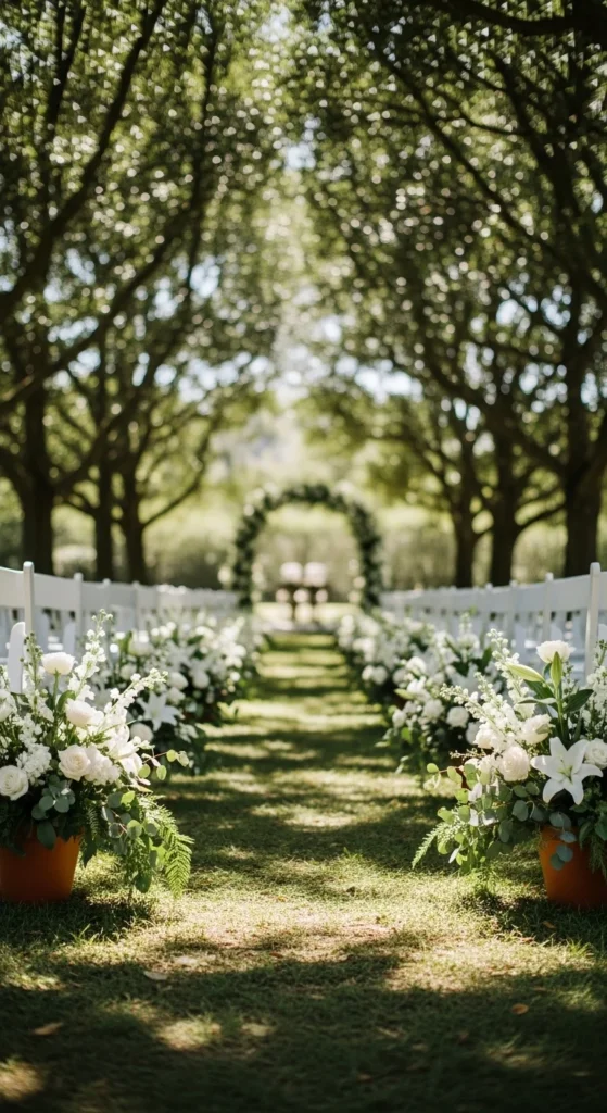 12. Line the Aisle with Potted Plants
