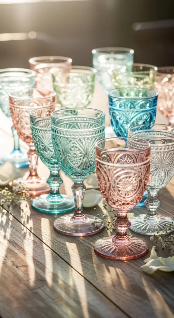 13. Mix and Match Thrifted Glassware