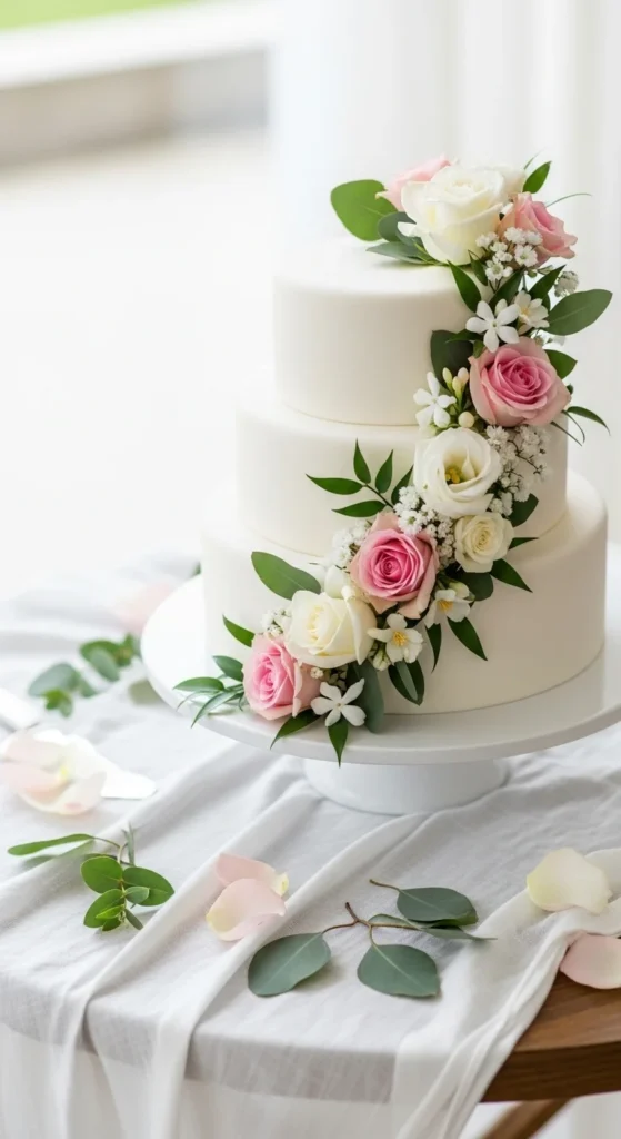 13. Spring-Inspired Wedding Cake Florals