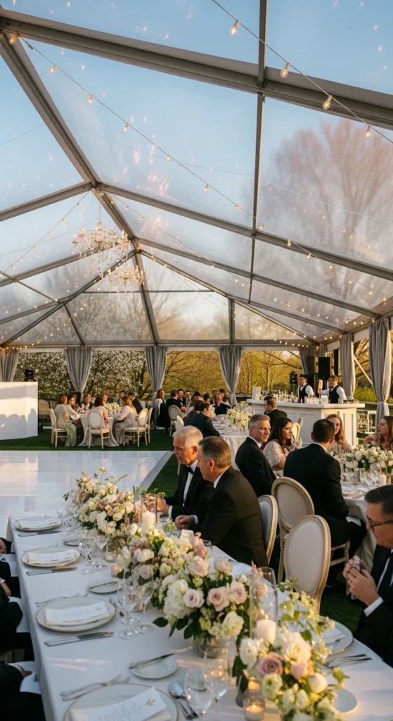 14. Opt for Clear Tents if Outdoors