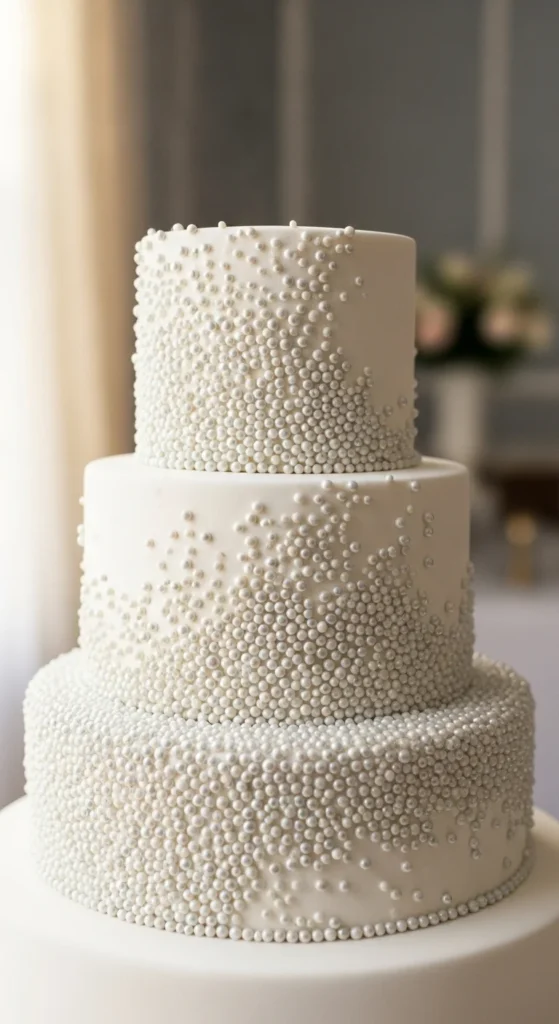 15. Edible Pearl Detail Cake