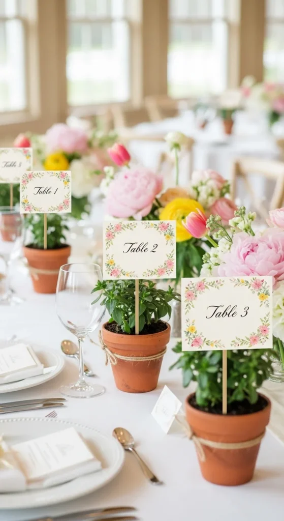 15. Potted Plant Table Markers