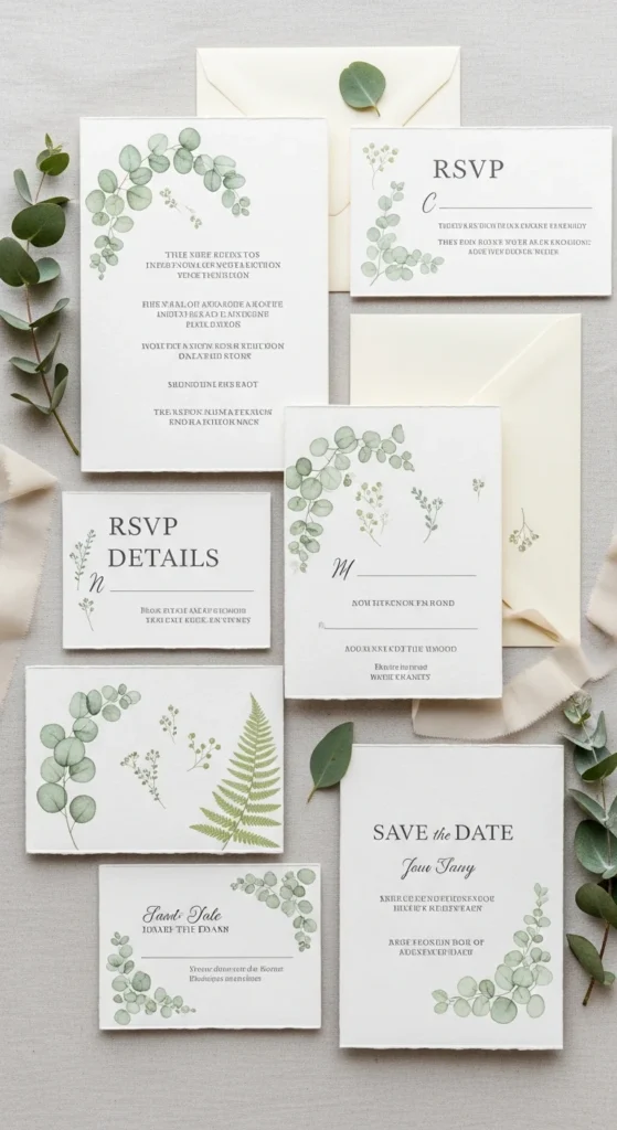 16. Choose Minimalist Invitations with Botanical Prints
