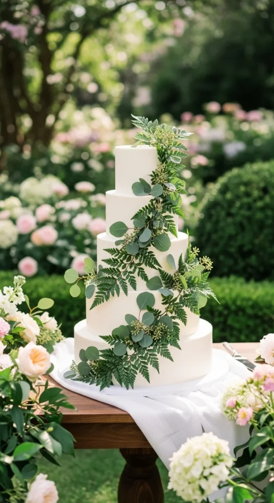16. Garden Greenery Cake
