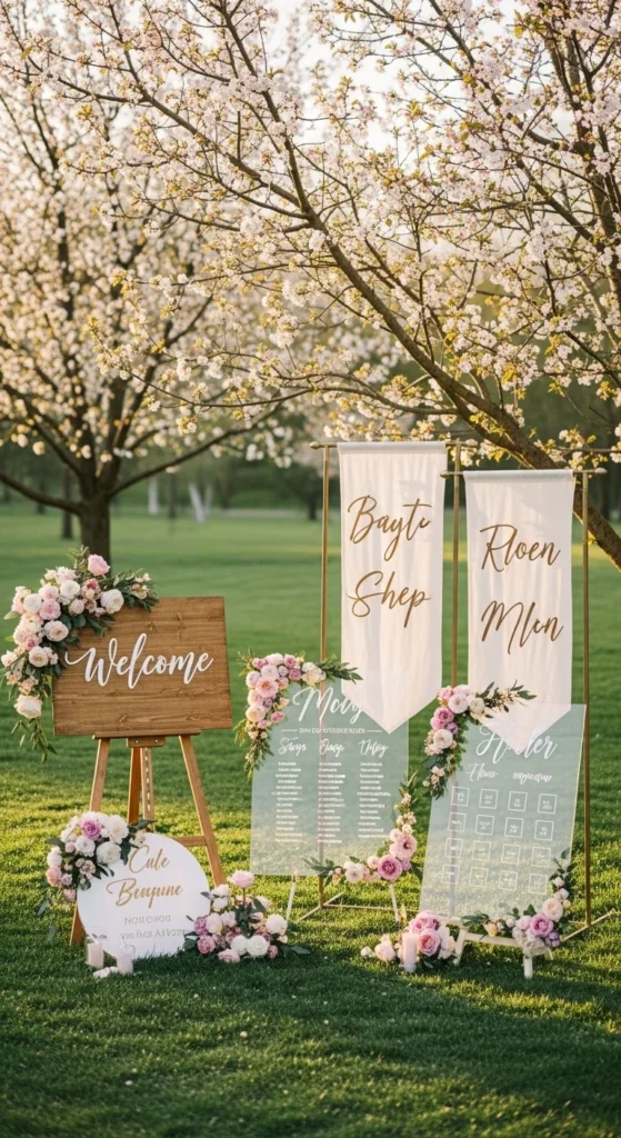 17 Stylish Spring Wedding Signage Ideas That Elevate Your Decor Instantly (1)