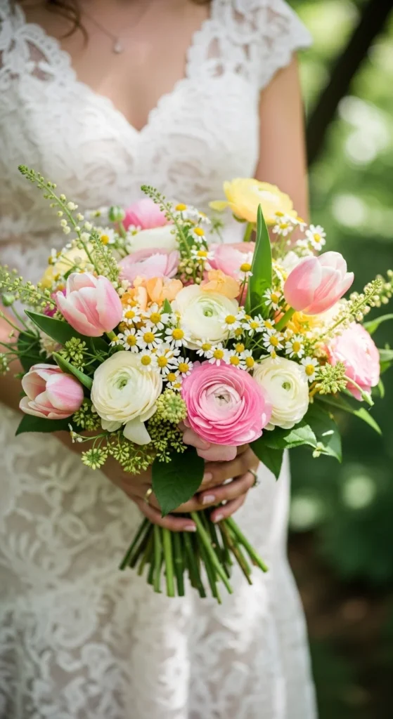 2. Pastel Wildflower Bouquets