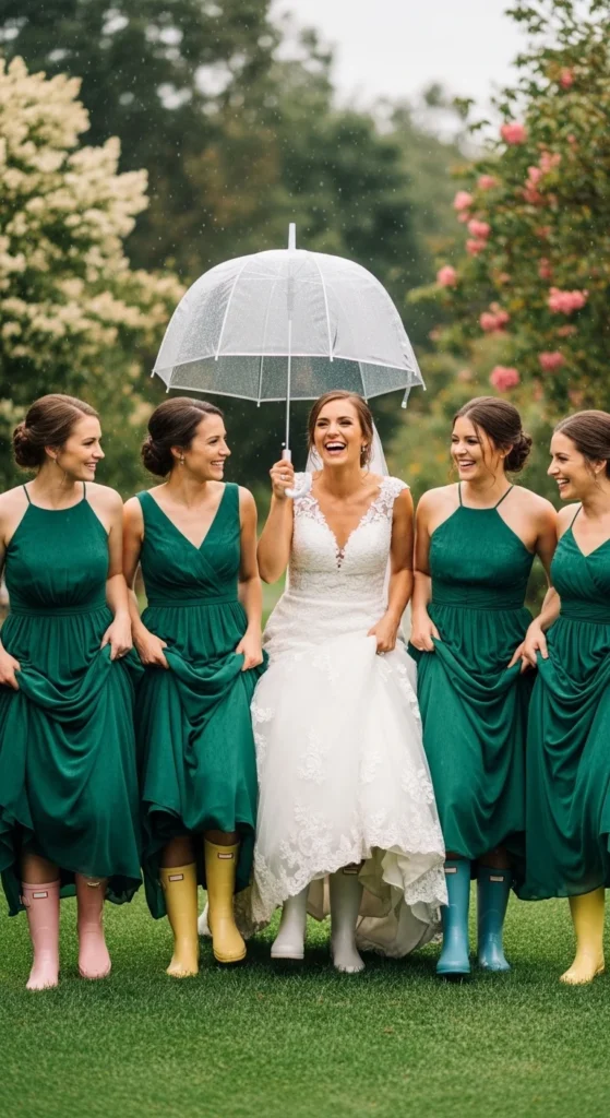 3. Stylish Rain Boots for the Wedding Party