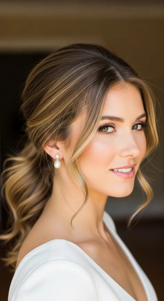 3. Textured Low Ponytail