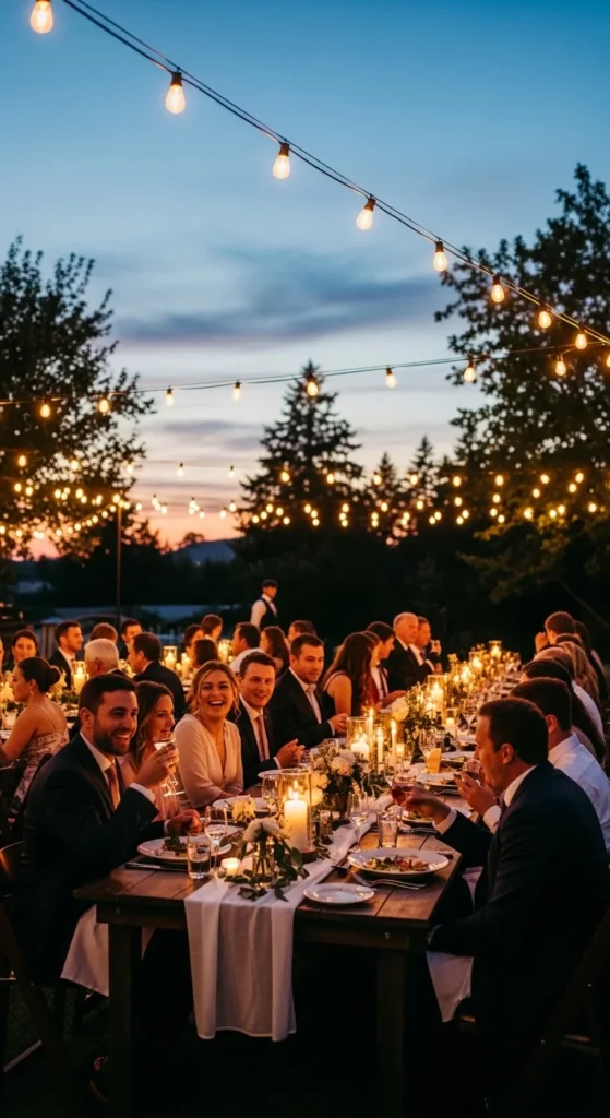 4. Hang String Lights Across the Yard