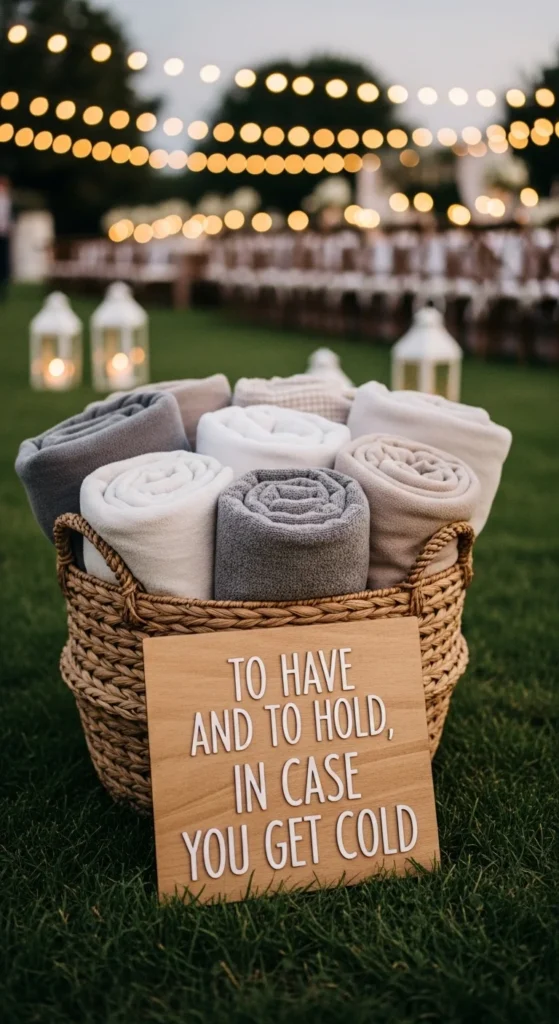 5. Offer Warm Blankets for Chilly Evenings