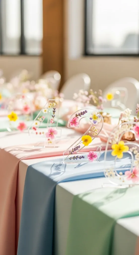 5. Pressed Flower Table Numbers