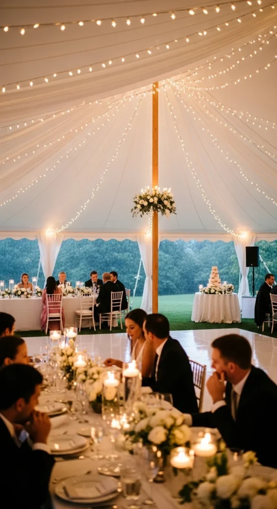 5. Tented Reception with Soft Lighting