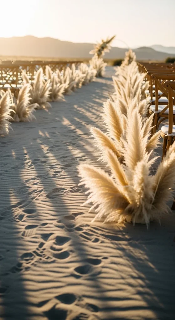 6. Pampas Grass Aisle Markers