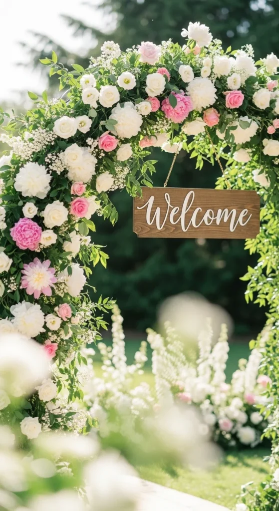 7. Garden Arch Welcome Sign