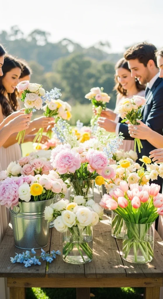 7. Seasonal Flower Bar for Guests